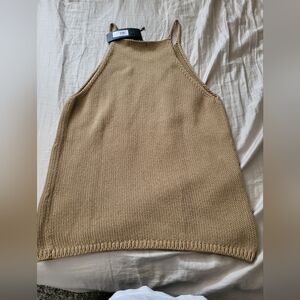 Tan Knit Sleeveless Top From Banana Republic